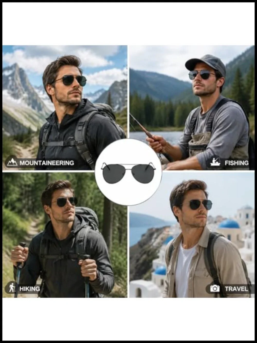 Polarized Glass Lens Sunglasses UV Protection Driving Fishing Unisex